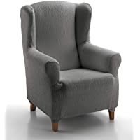 textil-home - Funda de Sillón Elástica Orejero Marian- Funda para Sofa - Tamaño 1 Plaza Desde 70 a 100Cm. Color Gris